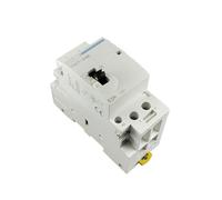 Contactor modular de CA doméstico, 2P, 63 A, 220 V/230 V, 50/60 Hz, for riel DIN, con interruptor de control manual, 2 NA, 1 NA, 1 NC o 2 NC, 1 unidad(2NO)