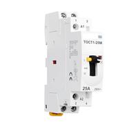 Contactor Modular de CA for el hogar, carril Din, 2P, 25A, 220V/230V, 50/60Hz, con interruptor de Control Manual, 2NO o 1NO, 1NC o 2NC(1NO 1NC)
