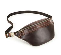Contacts Bolso bandolera de piel auténtica para hombre, bolso cruzado pequeño para hombre, casual, riñonera, para ciclismo, senderismo, viajes, Coffee2.0, 11.4 inches
