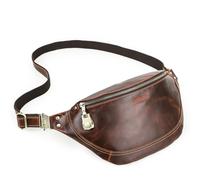 Contacts Bolso bandolera de piel auténtica para hombre, bolso cruzado pequeño para hombre, casual, riñonera, para ciclismo, senderismo, viajes, Coffee3.0