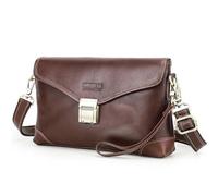 CONTACTS Bolso de mano grande de cuero para hombres y mujeres, organizador de viaje de negocios, bolsa de correa de muñeca, cartera cruzada con cerradura multibolsillo para teléfono