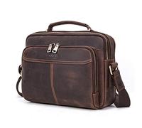 Contacts Cuero genuino para hombre 9.7 pulgadas portátil Tab Messenger Bag Mini Crossbody Bolso Café, café, Einheitsgröße