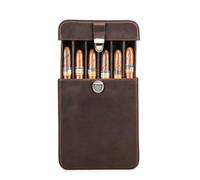 Contacts Estuche de viaje para 6 puros, caja de cuero tipo cajón, caja de cigarros, bolsa vintage, humidor, caja de almacenamiento de cigarros para hombres
