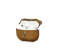 CONTACT'S FAMILY Estuche de piel para AirPods Pro de 2ª generación, Estuche protector de auriculares para AirPods Pro de 2ª con clip para llave (marrón)