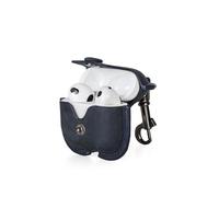 CONTACT'S FAMILY Funda para AirPods 3, Airpods de 3ª generación, funda de piel compatible con AirPod de 3ª generación con gancho para llaves (azul)