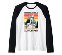 Contador Certificado de Pawblic Cat Finance Profesional Divertido Camiseta Manga Raglan