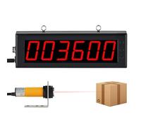 Contador de 6 dígitos con pantalla grande, sensibilidad de 4 niveles, distancia de detección de 30-70 cm, conteo preciso para líneas de producción, fábricas, cintas transportadoras