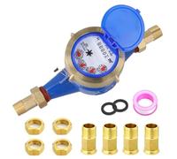 Contador De Agua Fría, 3/4 Pulgadas Medidor de Agua Fría Medidor de Flujo con Puntero y Pantalla Digital de Cobre tipo con Cubierta Protectora de Accesorios para el Hogar Jardín