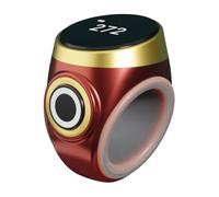 Contador de anillos inteligente con pantalla digital, recargable, luminoso, ajustable para uso comercial e industrial, negro, rojo vino, oro rosa, morado, esmeralda