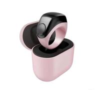 Contador de anillos inteligente con tres soportes reemplazables más funda de carga para rosario digital, seguimiento de oración, pasos de fitness, color negro (rosa)