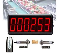 Contador de banda transportadora de doble sonda, contador de visitantes LED digital de 3 pulgadas, distancia de detección de 20 m y memoria de fallo de energía, fuerte antiinterferencia, para entrega