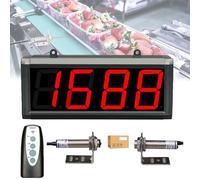 Contador de banda transportadora de doble sonda, contador de visitantes LED digital de 3 pulgadas, distancia de detección de 20 m y memoria de fallo de energía, fuerte antiinterferencia, para entrega