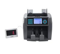 Contador de billetes, 2 cis Money Machine Mix Value Contenedor de dinero falsificado Detector for 8-12 tipos monedas clasificando y contando for Perú Pesos Counter(With display)