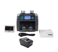 Contador de billetes, 2 cis Money Machine Mix Value Contenedor de dinero falsificado Detector for 8-12 tipos monedas clasificando y contando for Perú Pesos Counter(Display and printer)