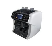 Contador de billetes, Contenedor de dinero Detector falsificación Máquina 2 bolsas bolsillo Contador facturas y calimer