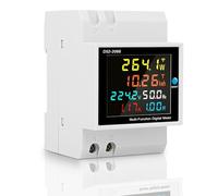 Contador de corriente CA 40 - 300 V 100 A, medidor de energía digital LCD a color, 1 fase, 6 en 1, contador de corriente alterna KWh, amperímetro voltímetro Din, medidor de corriente multifunción,