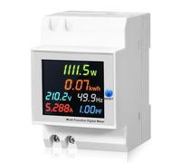 Contador de corriente digital LCD 6 en 1, medidor de corriente multifunción AC40 - 300 V 100 A, medidor de corriente alterna, vatímetro, contador KWh, amperímetro, voltímetro, DIN cerrado, tipo CT