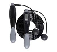 Contador de cuerda para saltar: pantalla LCD retroiluminada, cable ajustable de metros, rotación con rodamiento de bolas, diseño de mango ergonómico | Equipo de ejercicio de acondicionamiento car