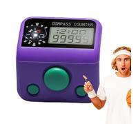 Contador de dedo con clicker - Herramienta portátil para reloj de brújula | Contador de brújula - para tejer golf, ganchillo, oración, pesca, béisbol, baloncesto, aula, entrenamiento, ejercicio