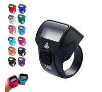 Contador de dedos, clicker digital manual, contador de botones de clic de dedo, pantalla LCD de números de dígitos, contadores digitales electrónicos portátiles para uso al aire libre y diario (negro)