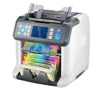 Contador De Dinero 1200 Uds/Min, Caja Registradora Negocios, Detector Billetes Falsos, 2 Funciones CIS/UV/IR/DD/SN, Tienda Bancaria CompañEro De Negocios