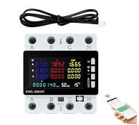 Contador de electricidad de 3 fases, medidor de corriente inteligente inalámbrico, medidor de corriente digital WiFi, medidor inteligente de 80 A 220 V CA, protección contra fallos de corriente