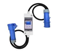 Contador de Electricidad Digital Móvil, 230V con LED/Reinicio/Enchufe Industrial/Cable de Goma,IP 65 Impermeablemedidor de Consumo de Energía Portátil Móvil para Autocaravanas/Vehículos Eléctricos