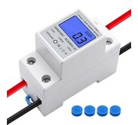 Contador de Energía Eléctrica, Medidor de Consumo Eléctrico, mide el consumo monofásico Contador de Corriente con Guía DIN Pantalla LCD, 230V 5 (80) A 50Hz 1 Fase