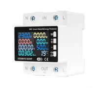 Contador de energía inteligente WiFi con función de protección, 63 A, carril DIN de 1 fase, pantalla LCD, protección contra sobre/bajo voltaje para aplicaciones tuya, control para hogar, comercio
