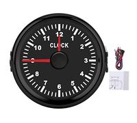 Contador de Horas de Coche, Reloj de Tiempo Universal para Salpicadero de 2 Pulgadas para Modificación de Coche de Barco para Coche, Barco y Yate (marco negro)