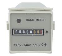 Contador de Horas Mecánico con Instalación Integrada, Temporizador Industrial 220-240V 0.3W, Pantalla de 6 Dígitos 0-99999.99H, para Generadores y Motores