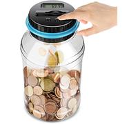 Contador de Hucha Digital Conteo Automático de Piezas Hucha Economizadora Contenedor en Olla con Pantalla LCD y Gran Capacidad para Niños Adultos (1,8 litros)