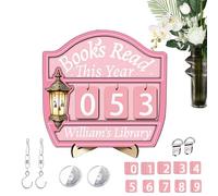 Contador de lechas,decoración de madera,contador colgante para trazar lecturas | Para amantes de los libros, librería, escritorio, esquina, lectores, profesores, mujeres, bibliotecarios