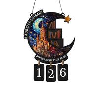 Contador de lectura de libros - Decoración de seguimiento de desafíos de lectura, literario estético | Contador de progreso de Visual, elegante estante de exhibición, pieza de motivació