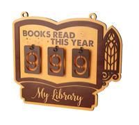 Contador De Lectura De Libros - Tarjeta De Puntuación Para Colgar De Madera, Visualización Anual De Libros Terminados, Panel Digital, Accesorio De Literatura Decorativa | Método De Grabación De