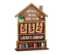 Contador de lectura de madera, ayuda para lecturas, adecuado para uso en biblioteca, oficina en casa, fomento de buenas rutinas de lectura, rastreadores de madera diarios