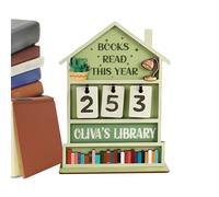 Contador de Lecturas,Señal Decorativa de Madera - Letrero de Libros Leídos,para Estudiantes, Profesores, Bibliotecas y Decoración para Estanterías y Paredes