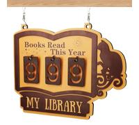 Contador De Libros Colgante Para Estantería De Madera | Contador de Libros Leídos Para Estudio Oficina Hogar Salón Rincón De Lectura Esquina De Pared