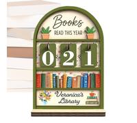 Contador de libros de cama - Soporte de madera para lectura | Seguimiento para contar libros, para lectura hasta 999 para libros,para lecturas de libros para estudiantes, profesores, escritores