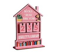 Contador de libros de madera con diseño simple de diapositivas que promueve hábitos ecológicos, uso de monitores de progreso de lectura