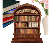 Contador de libros Leer este año, 25,8 x 21 cm, seguimiento de desafíos de lectura, lectura de libros, decoración de estante de gusano de biblioteca, decoración de estantería para lectores, profesores