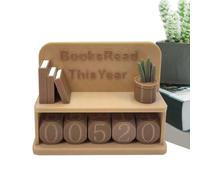 Contador de Libros Leídos Este Año, 10x7.5cm Estantería Para El Seguimiento De Lecturas, Contador Libros Leídos Este Año Para Biblioteca Aula Hogar Y Lector De Cualquier Edad