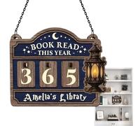 Contador de Libros Leídos Este Año,Accesorio Librero de Madera que Motiva - Señal para Contar Lecturas | para Niños Adultos Maestros Adolescentes Lectores Biblioteca Dormitorio Estantería