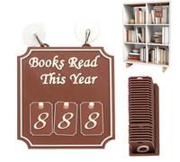 Contador De Libros Leídos Este Año | Contador De Libros Impreso En 3D para Mostrar Objetivos De Lectura | Decoración de Biblioteca Impresa 3D para Lectores Escritores Amantes Literarios