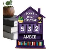 Contador De Libros Leídos Este Año,Contador Manual de Lectura con Estilo Rústico para el Hogar - Cartel Para Amantes De Los Libros Y Decoración De Biblioteca - para Estantería Escritorio Mesa Hogar Of