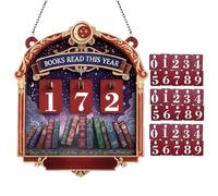 Contador De Libros Leídos Este Año,De Biblioteca De Madera Para Mesa - Cartel De Libros Leídos Este Año Con Placa De Números 30 | Para Sala Dormitorio Estudio Oficina Biblioteca Estantería Rincón