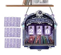 Contador De Libros Leídos Este Año - Decoración de Biblioteca de Madera para Mesa,Señal para Exhibir Libros con Placa de 30 Números - Para Oficina Biblioteca Repisa Rincón Hogar Sala De Estar