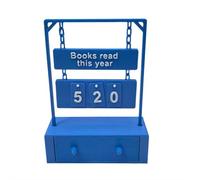 Contador de libros leídos este año, rastreador de lectura personalizado y decoración de estantería con diseño temático de libros, regalos para entusiastas de la literatura (azul)
