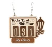 Contador de libros para el número de libros leídos,Calendario de lectura Objetivo Joyero Colgante - Madera Rastreador de Libros Plato para el Hogar | Estudiantes Profesores Escritores Biblioteca Sala