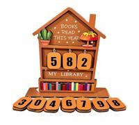Contador de libros - Rastreador de mesa de madera, pantalla para accesorios de alfabetización, pizarra de lectura, tablero para escritorio estudiantil, ayuda portátil para estudio | Ratón de